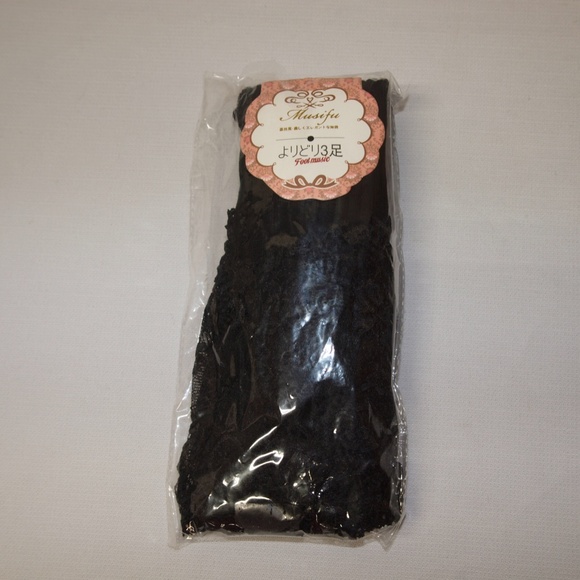 Women's Thigh High Lace Socks Black Stockings NWT - Picture 6 of 8